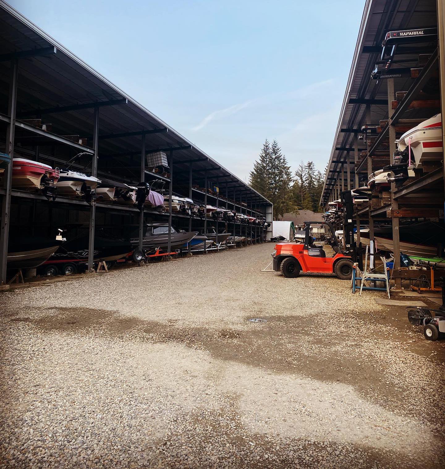 Boat storage at Papa's Marina